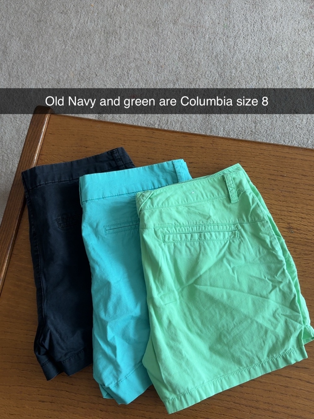 Old Navy Women’s Bermuda Shorts Trio — Black, Aqua, and Mint Green